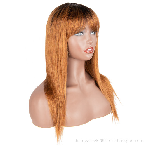 20inches Wholesale straight hair wig Machine made Wig Straight Brazilian Virgin Hair Closure Human Hair Wigs For Black Woman